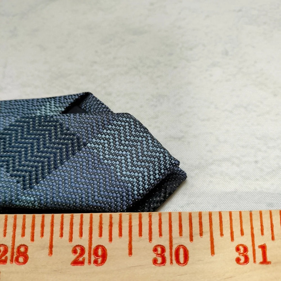 PRONTO UOMO Men's Slim Silk Blend Blue Gray Plaid Zig Zag Tie Necktie T - Picture 5 of 9